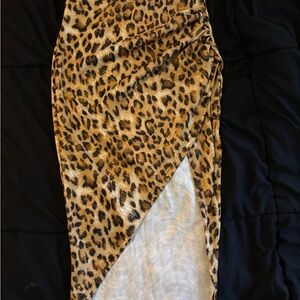 Leopard Print Wrap Pencil Skirt, Size S, Pinup Style🍒